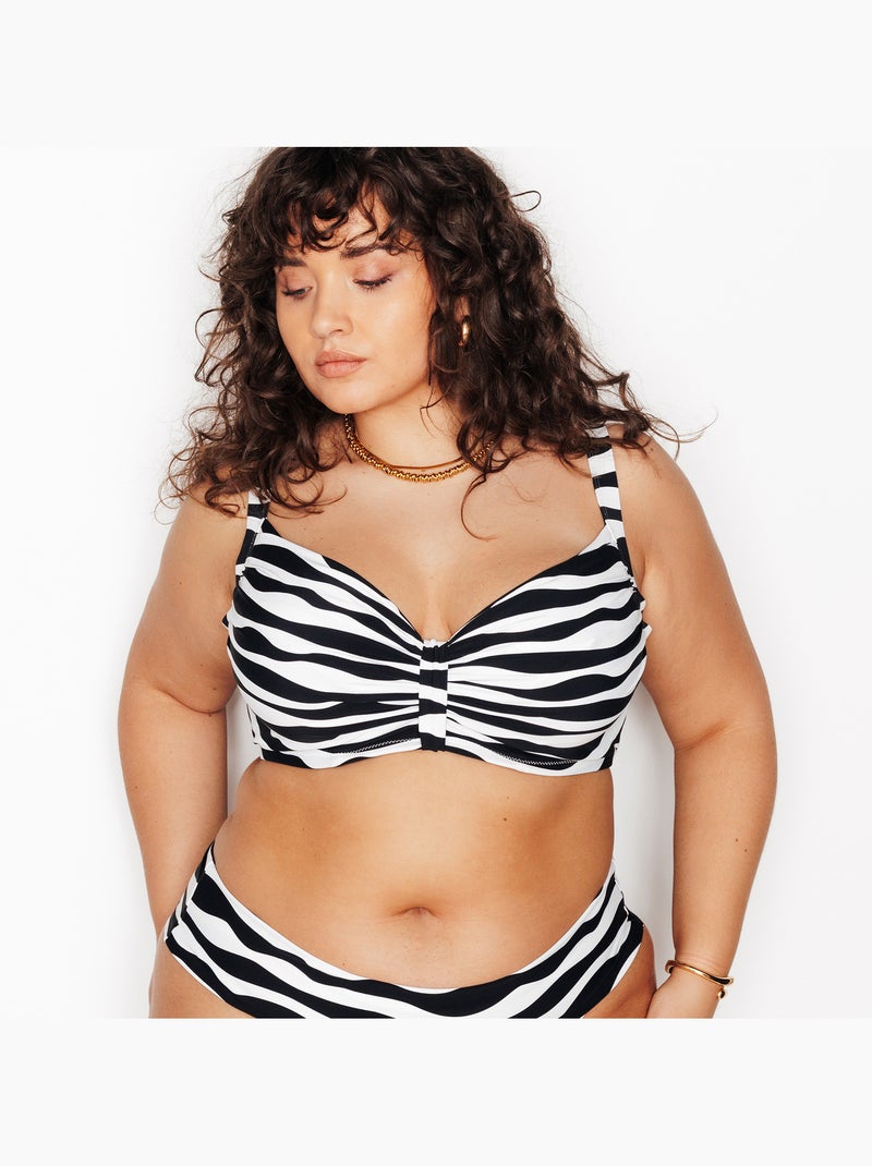 Paula badpak grote maat multikleur wit Wit Multikleur - Kiabi