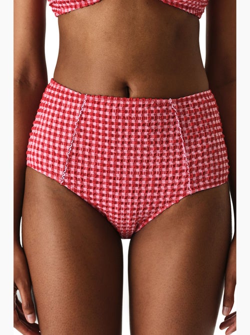 Paulina bikinibroekje met ruitpatroon en structuur, hoge taille penti - Kiabi Paulina bikinibroekje met ruitpatroon en structuur, hoge taille penti - Kiabi