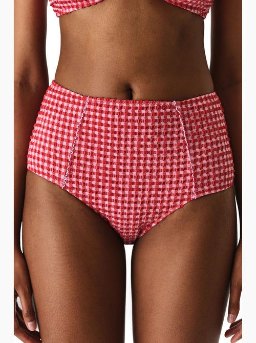Paulina bikinibroekje met ruitpatroon en structuur, hoge taille penti - Kiabi Paulina bikinibroekje met ruitpatroon en structuur, hoge taille penti - Kiabi