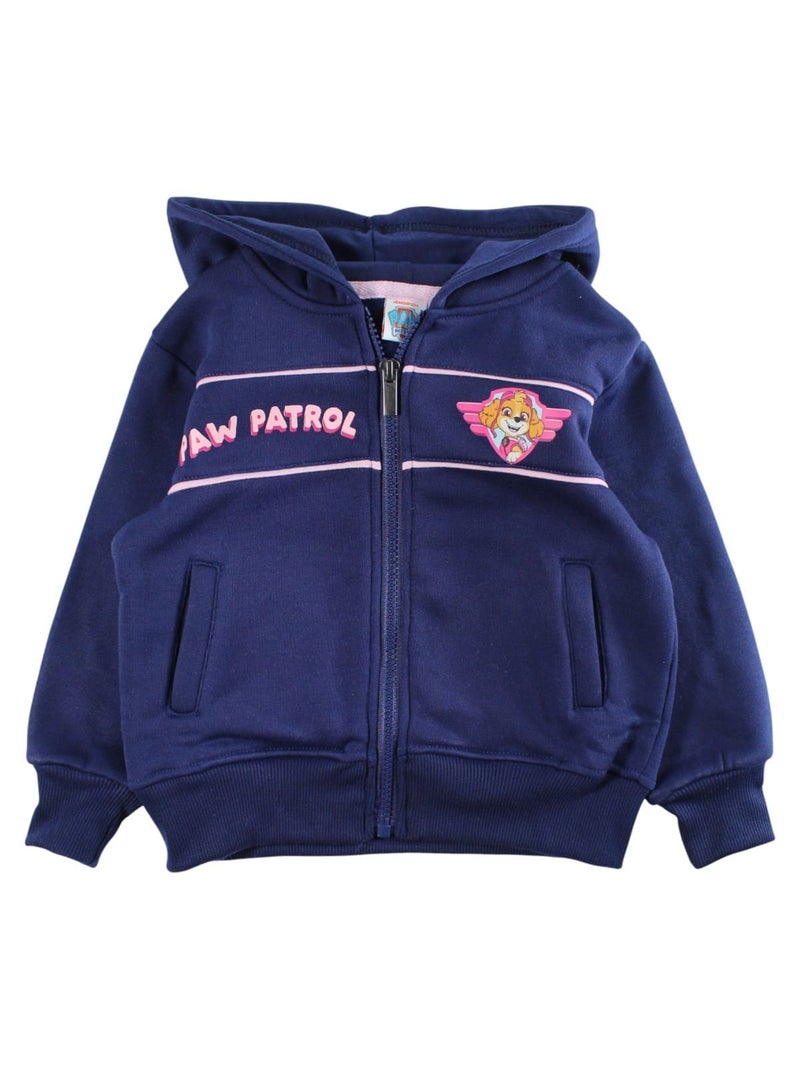 Paw Patrol - Joggingpak set meisje jas met capuchon en broek bedrukt Marineblauw - Kiabi