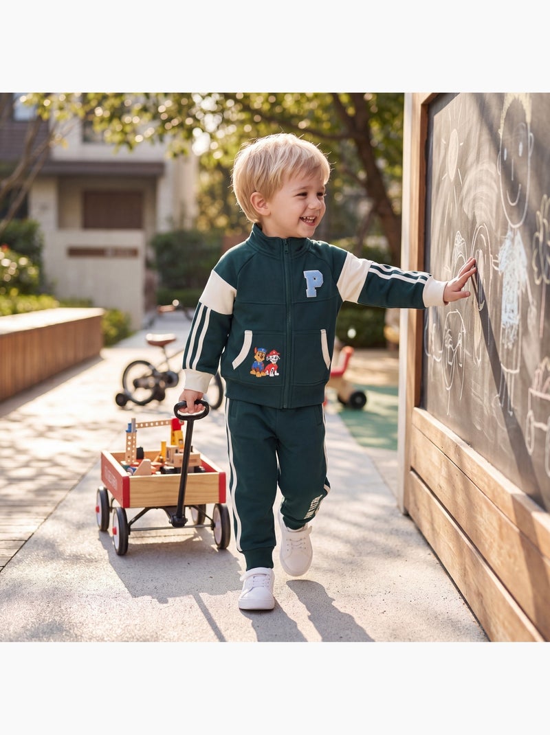 Paw patrol -  jongens trainingspak met rits Kaki - Kiabi