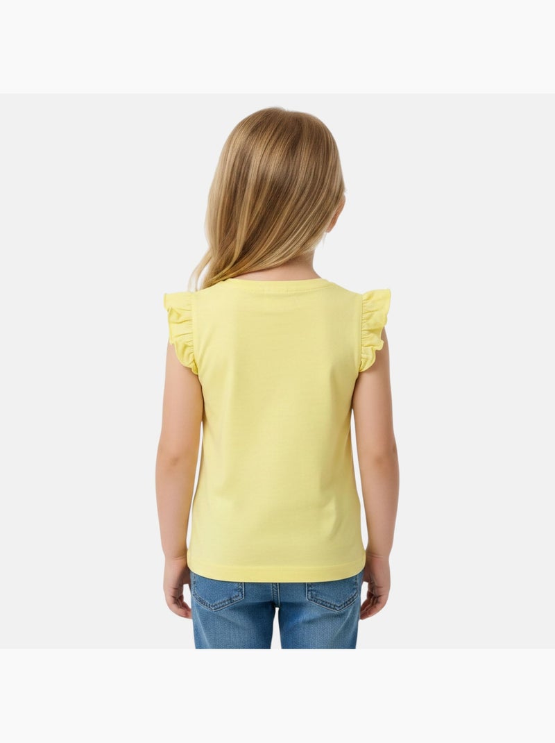 Paw Patrol - T-shirt korte mouwen meisje bedrukt Geel - Kiabi