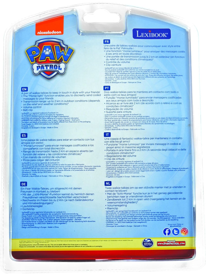Paw patrol digitale walkie-talkies tot 2km/1,3 miles met morse lichtfunctie N.v.t. - Kiabi