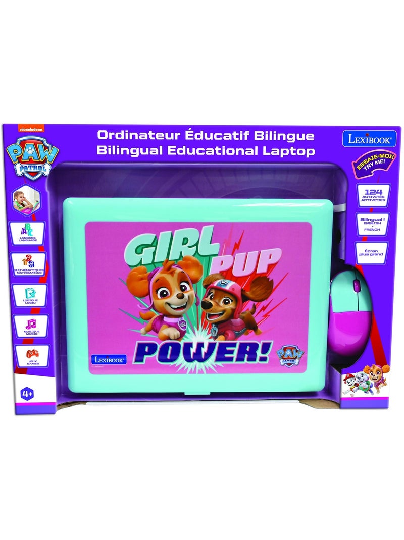 Paw patrol pink colours tweetalige educatieve laptop – 124 activiteiten in het engels en frans Roze - Kiabi