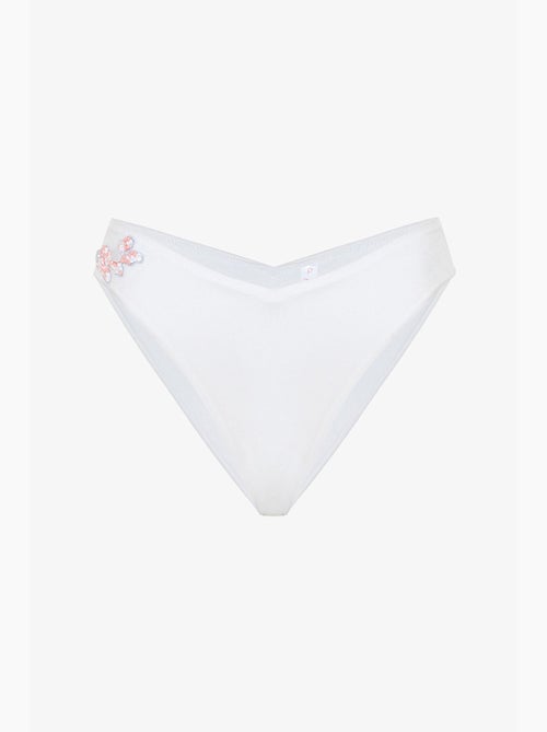 Pearl bikinibroekje met v-hals en kralen penti - Kiabi Pearl bikinibroekje met v-hals en kralen penti - Kiabi