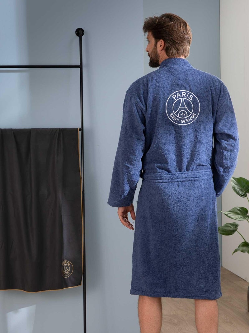 Peignoir adulte 100% coton, psg parisian Bleu - Kiabi