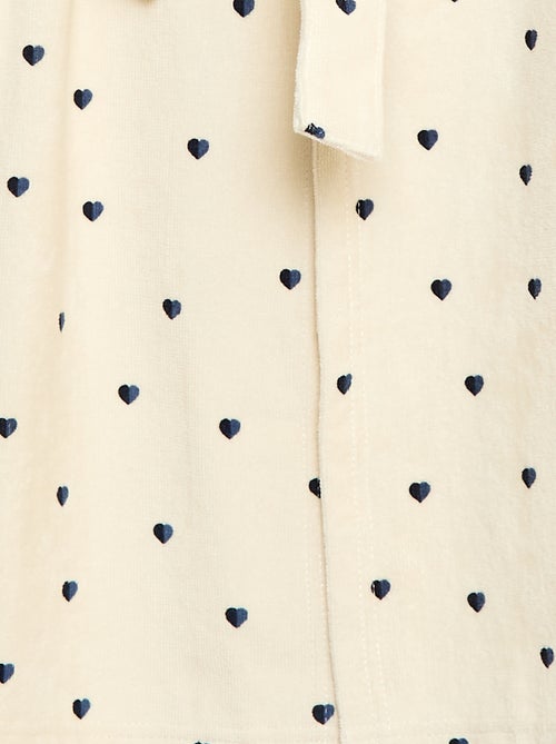 Peignoir de bain éponge en coton - Kiabi