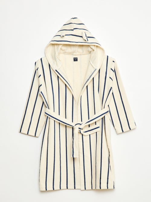 Peignoir de bain éponge en coton - Kiabi