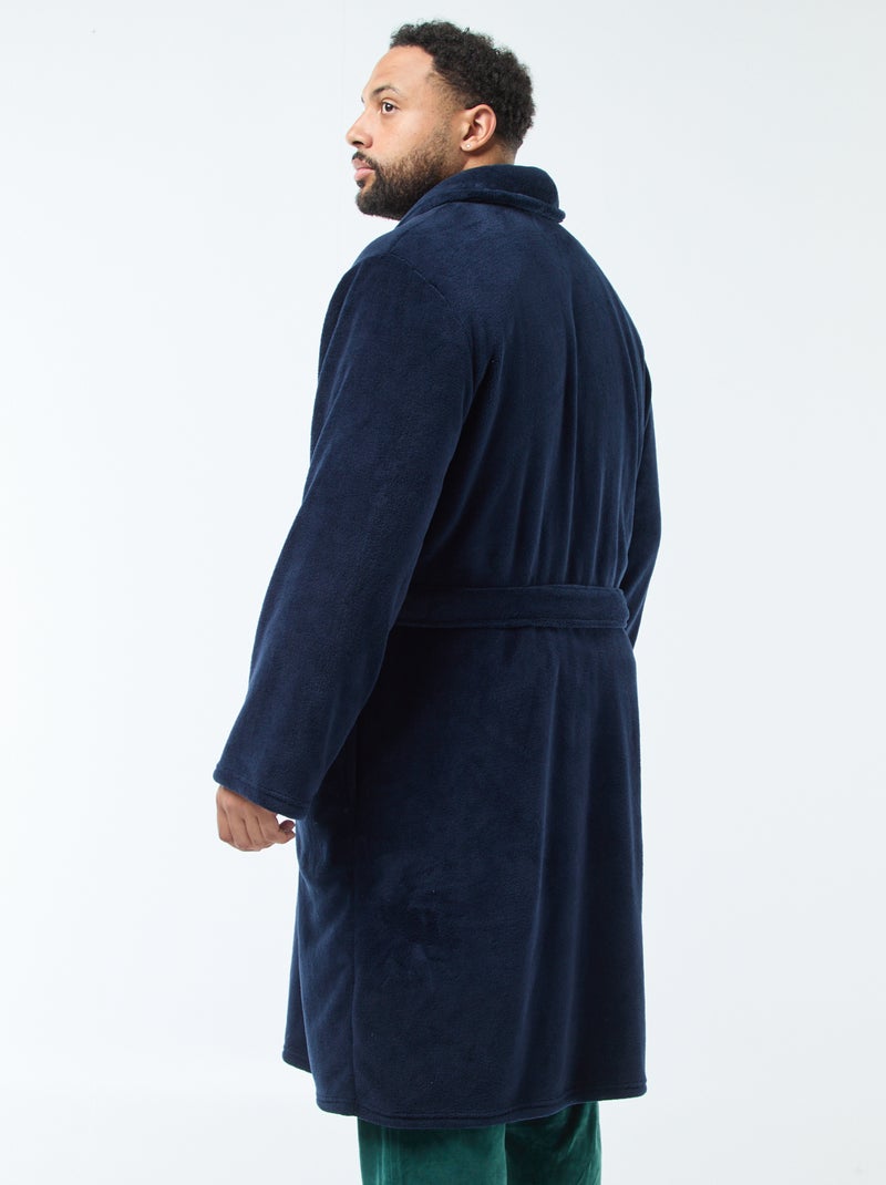 Peignoir modèle kimono bleu nébuleux en coton bio