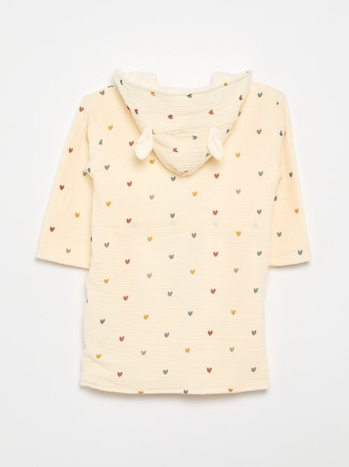 Peignoir en éponge et gaze de coton - Kiabi Home - Kiabi