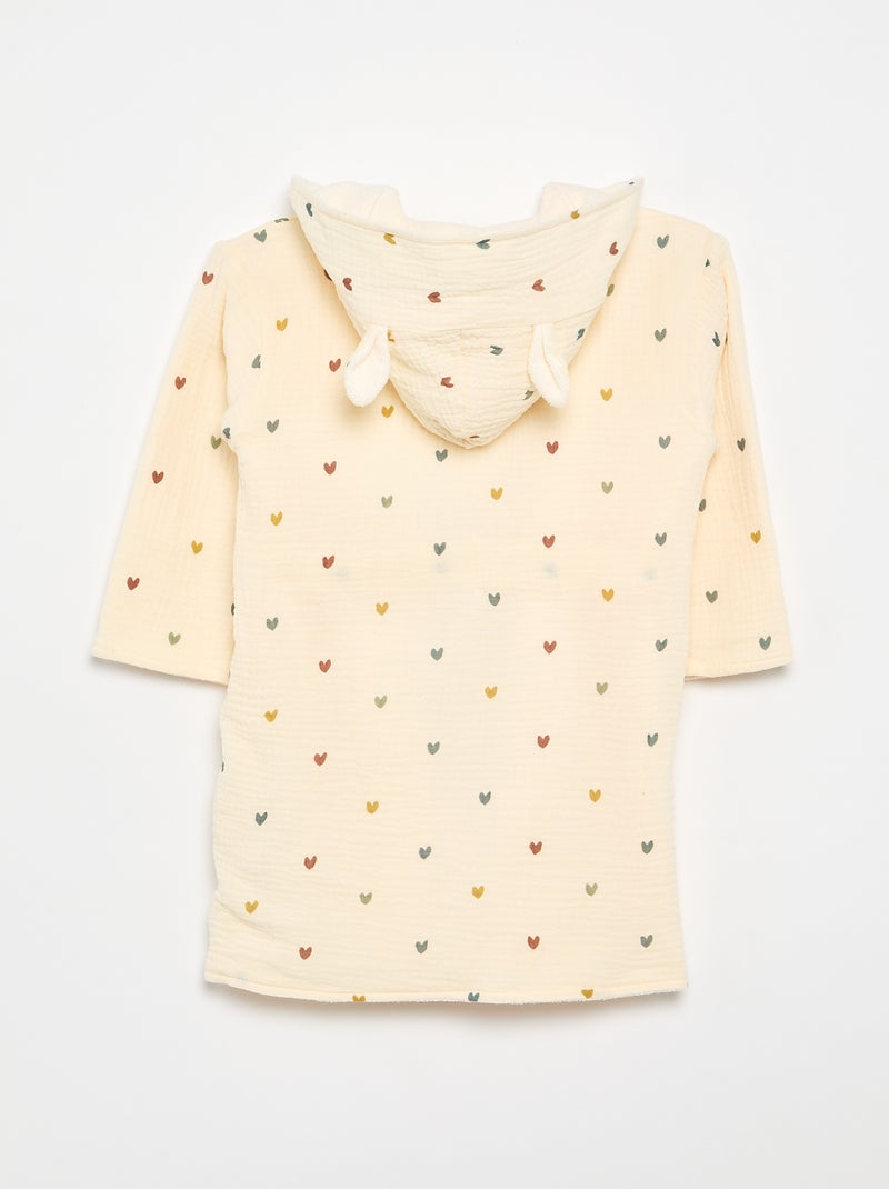 Peignoir en éponge et gaze de coton - Kiabi Home Beige - Kiabi