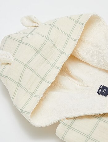 Peignoir en éponge et gaze de coton - Kiabi Home