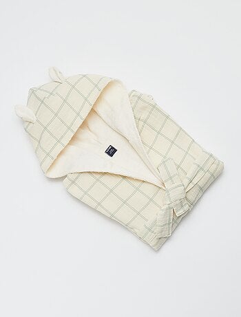 Peignoir en éponge et gaze de coton - Kiabi Home