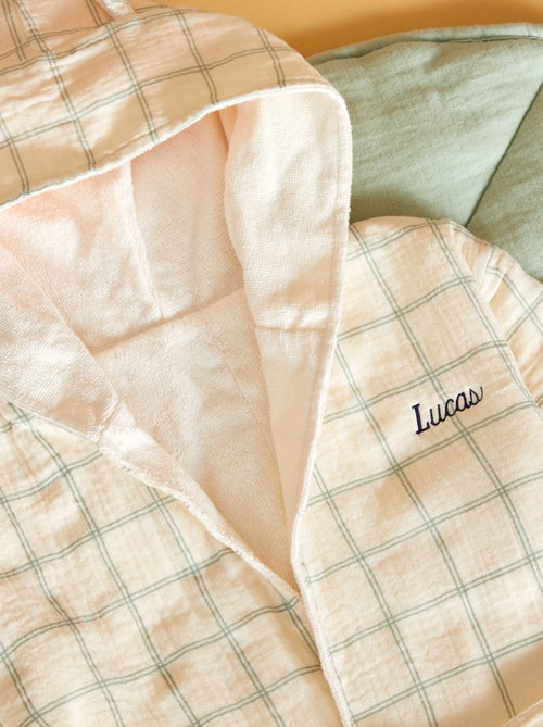 Peignoir en éponge et gaze de coton - Kiabi Home - Kiabi