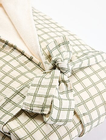 Peignoir en éponge et gaze de coton - Kiabi Home