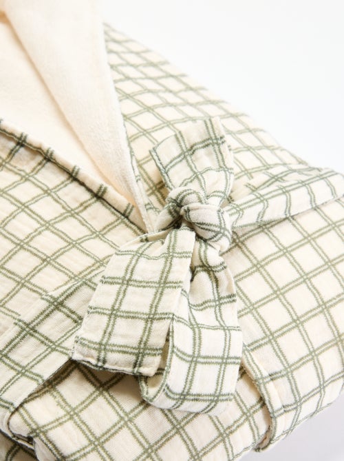 Peignoir en éponge et gaze de coton - Kiabi Home - Kiabi