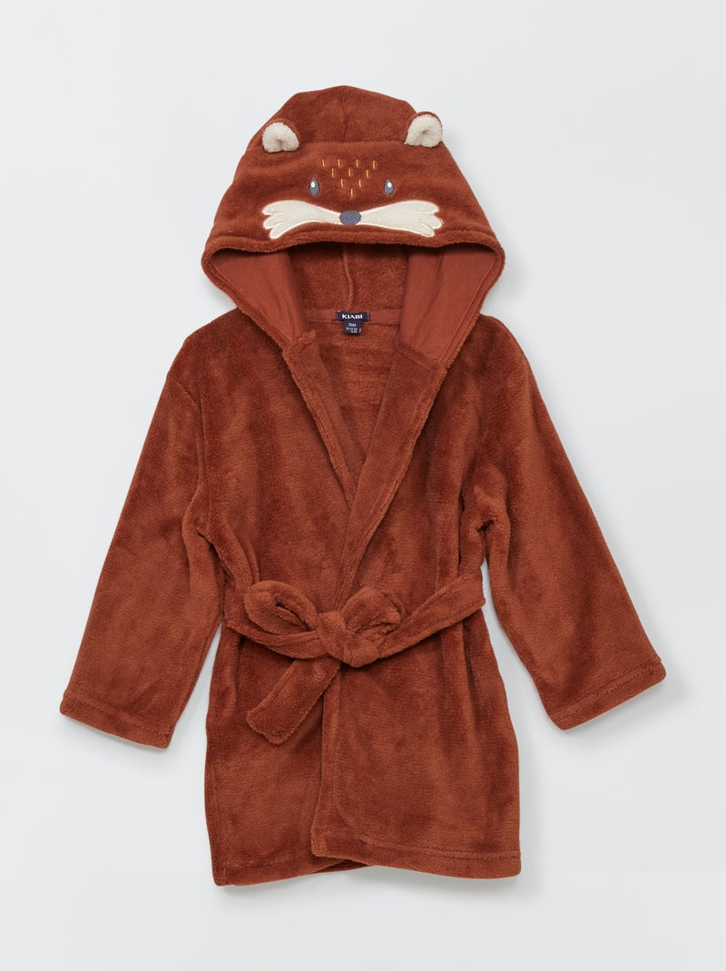 Peignoir en maille polaire Marron - Kiabi