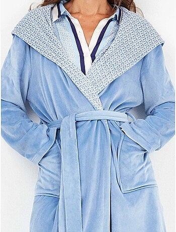 Peignoir en micropolaire bleu ciel