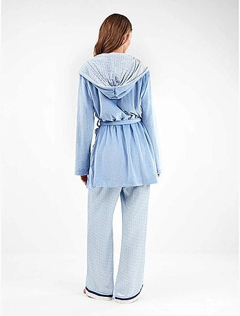 Peignoir en micropolaire bleu ciel