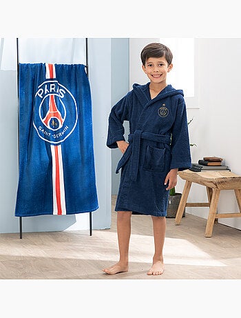 Peignoir enfant brodé 100% coton, psg vainqueurs