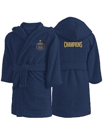 Peignoir enfant brodé 100% coton, psg vainqueurs