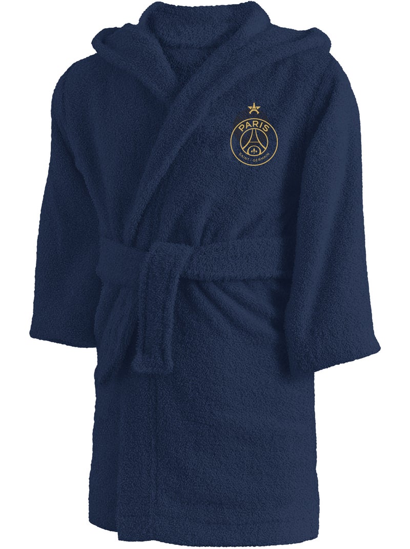 Peignoir enfant brodé 100% coton, psg vainqueurs Bleu - Kiabi