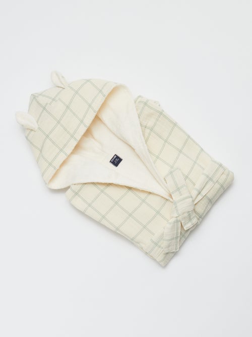 Peignoir enfant en éponge et gaze de coton - Kiabi