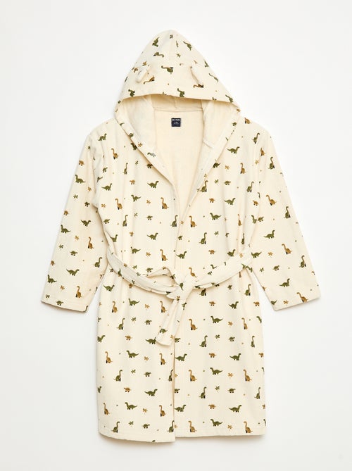 Peignoir imprimé éponge en coton - Kiabi