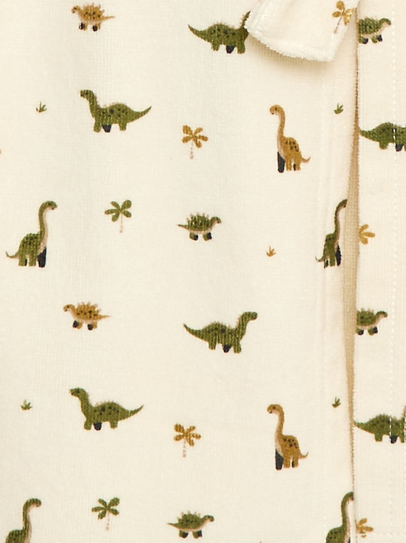 Peignoir imprimé éponge en coton Beige - Kiabi