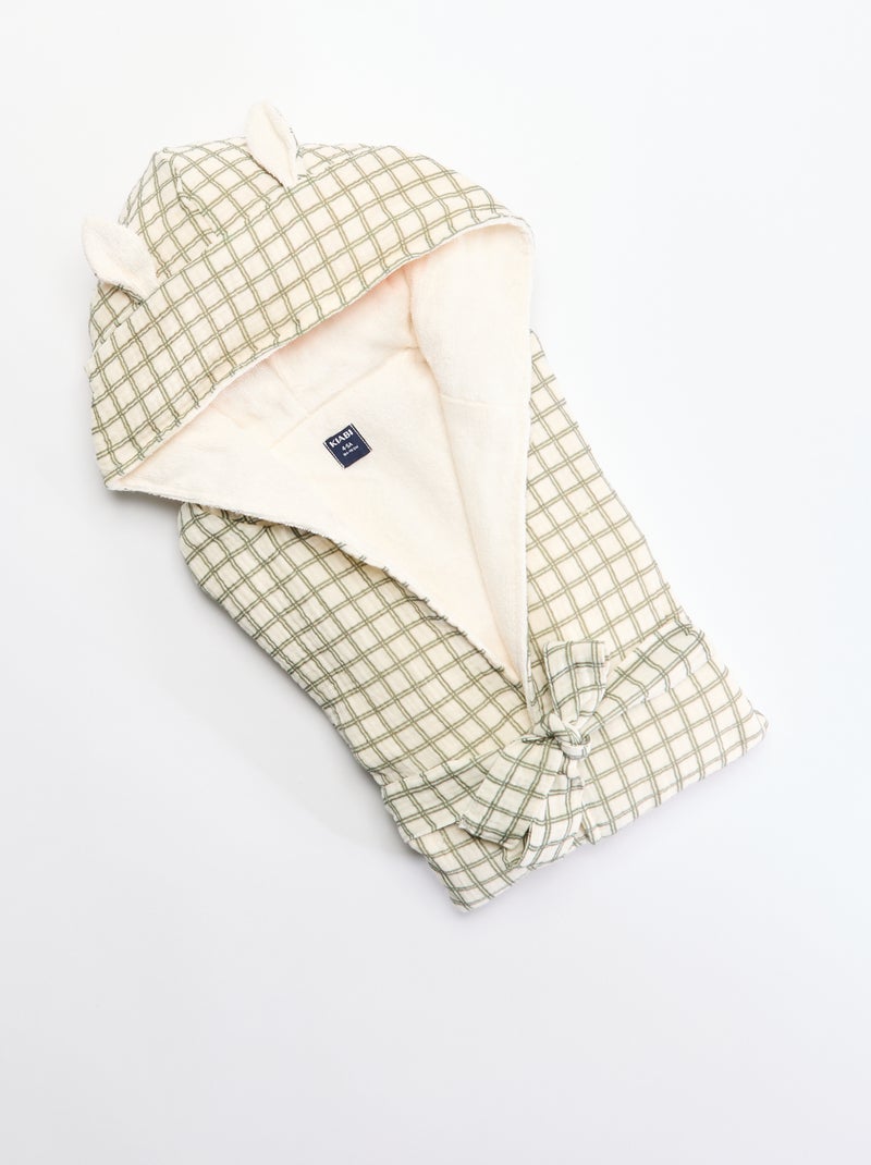 Peignoir van badstof en zachte hydrofielkatoen - Kiabi Home Kaki - Kiabi