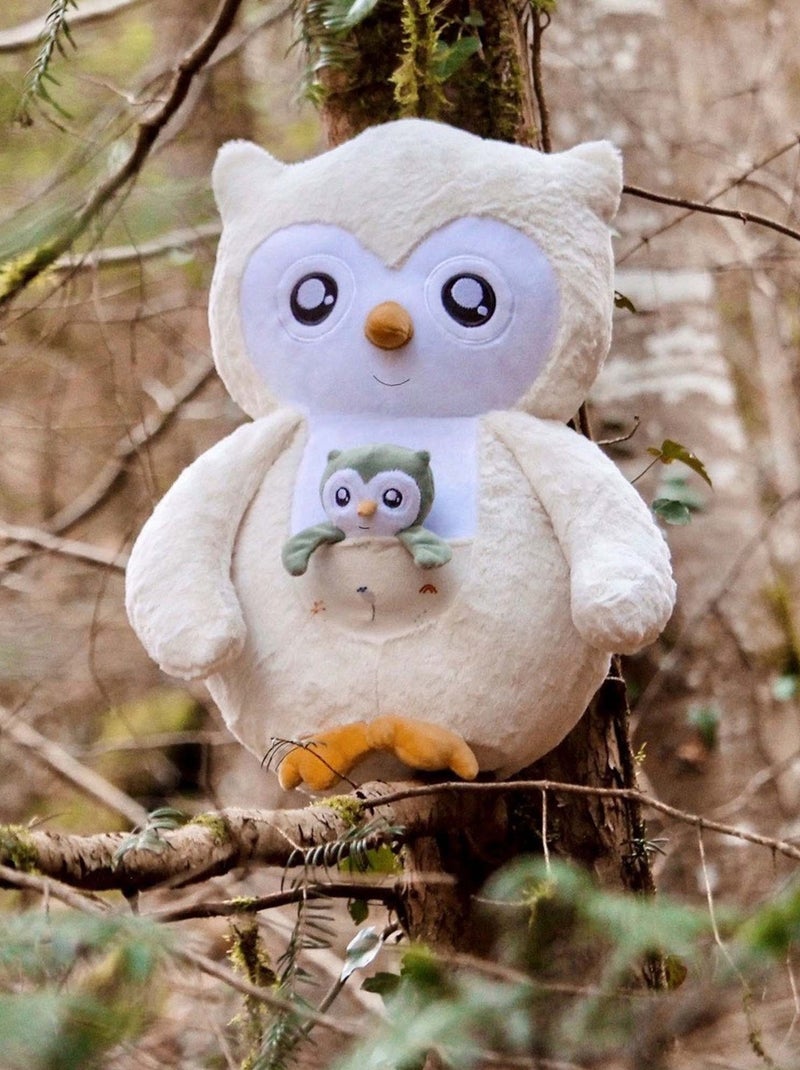Peluche Chouette Et Son Bébé (44 Cm) Blanc - Kiabi