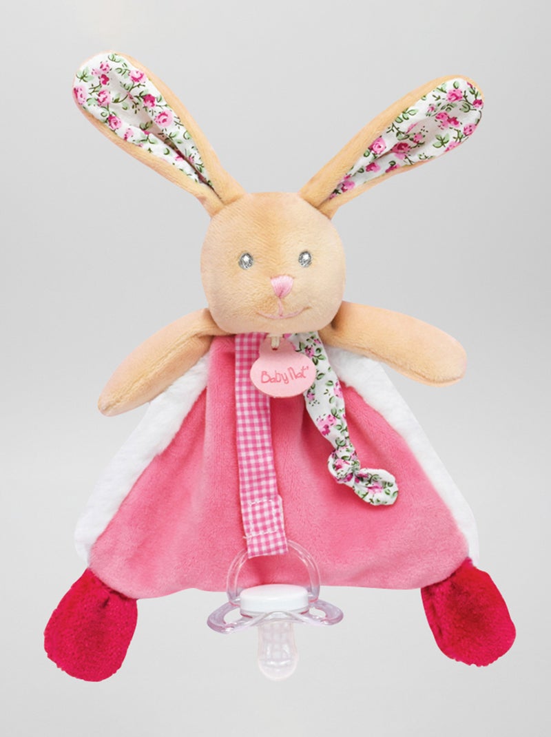 Peluche 'lapin' pour tétine rose - Kiabi