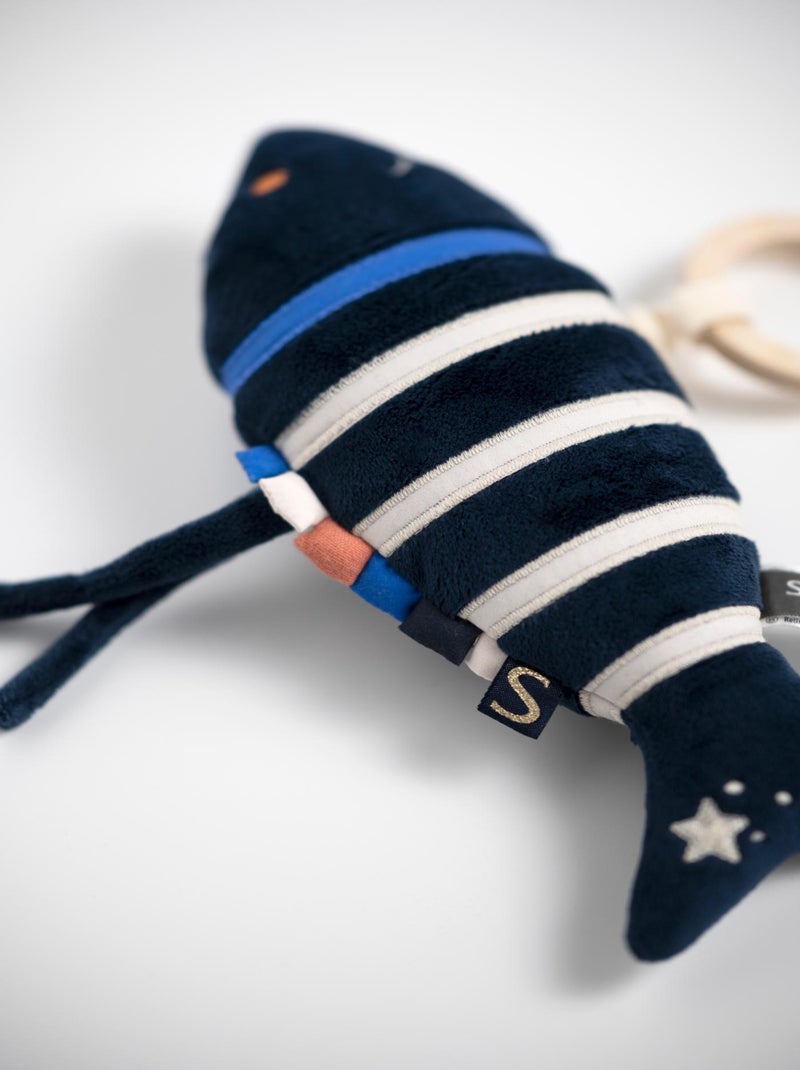 Peluche mini musical poisson en velours - sauthon Bleu - Kiabi