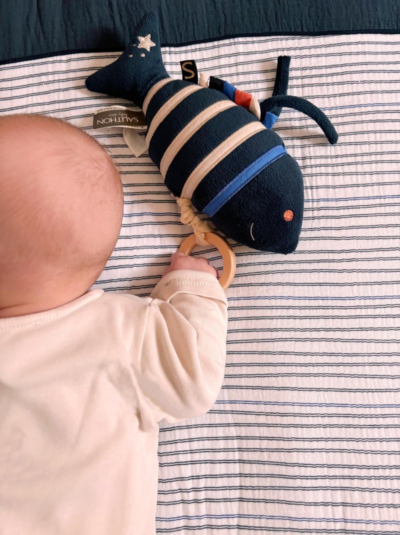Peluche mini musical poisson en velours - sauthon Bleu - Kiabi