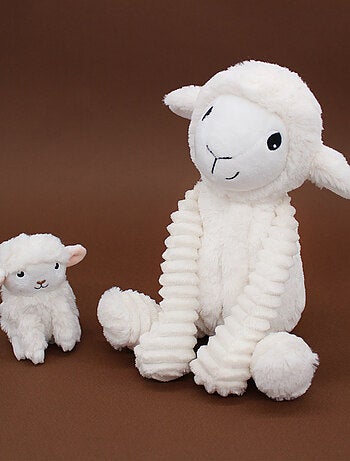 Peluche mouton maman et son bébé blanc