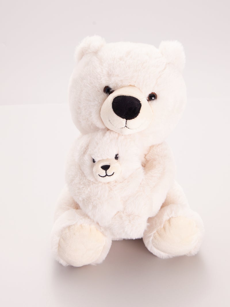 Peluche 'ours' et son bébé Ours écru - Kiabi