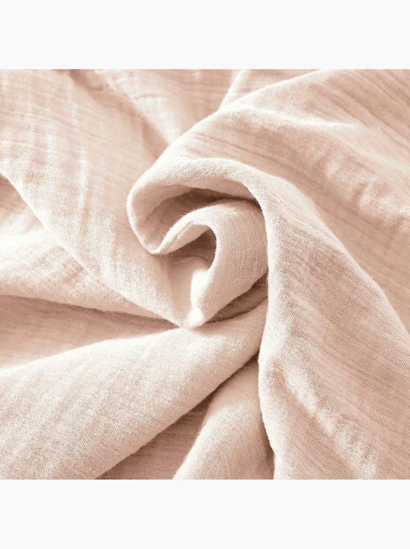 Peluwsloop - effen dubbel katoengaas - gaïa Marshmallow Roze - Kiabi