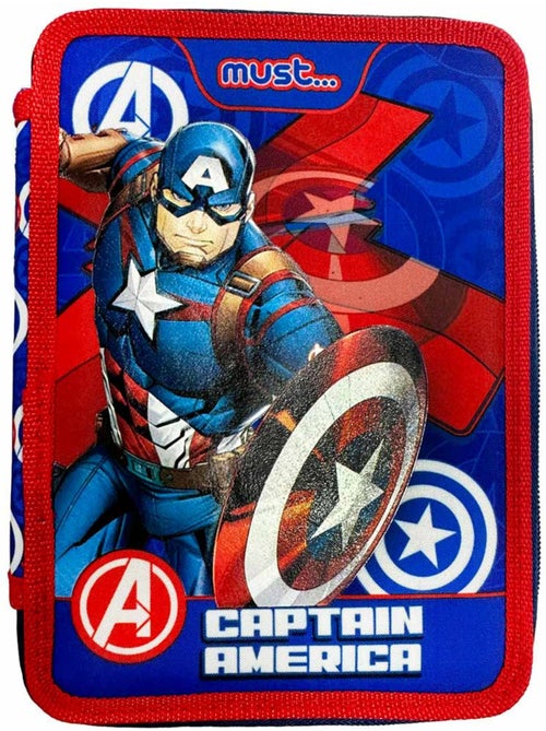 Pennenzak 'Avengers' – Gevuld Must Captain America Fight 2 vakken – 21 cm - Kiabi