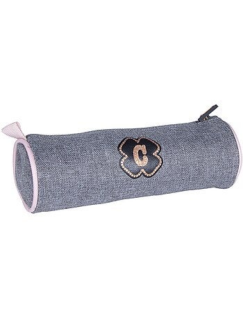 Pennenzak cylindre met ritssluiting stijl boho met glitters 22 cm Camps