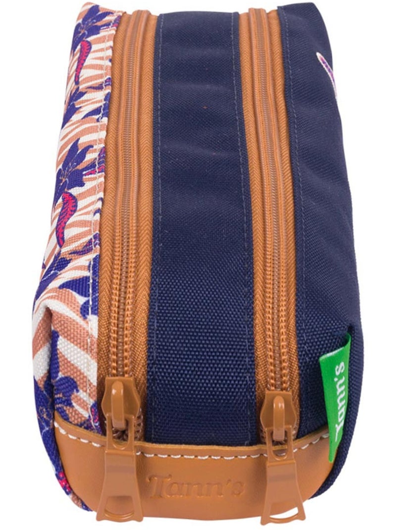 Pennenzak – Dubbel 21,5 cm - Schoolcollectie 2027 – Tann's Blauw Multikleur - Kiabi