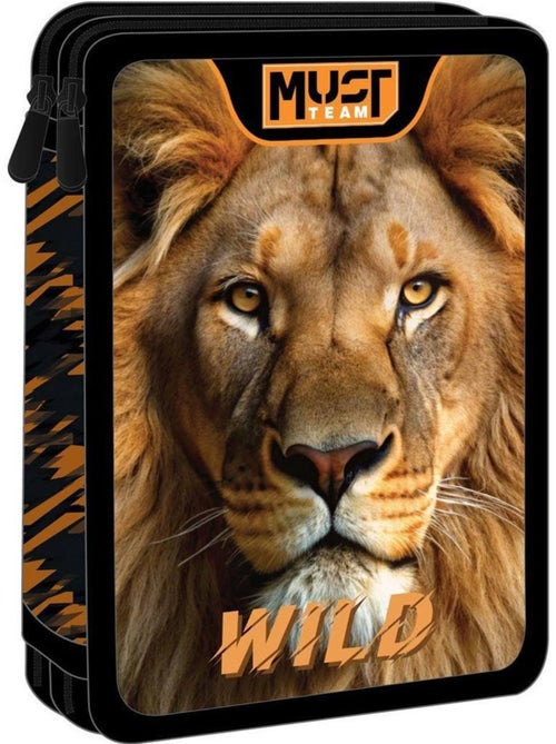 Pennenzak gevuld 2 vakken Must Team 'Wild Lion' – 21x15x5 cm - Kiabi Pennenzak gevuld 2 vakken Must Team 'Wild Lion' – 21x15x5 cm - Kiabi