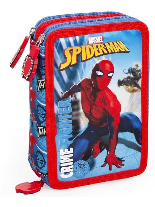 Pennenzak gevuld met 3 vakken met ritssluiting Spider-Man 20 cm – COFI - Kiabi