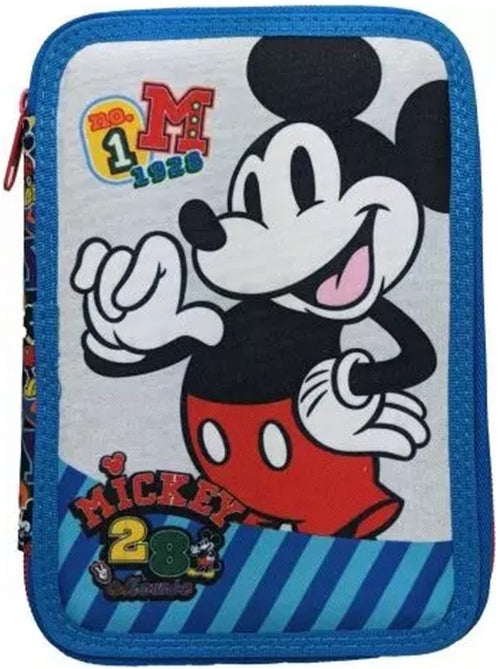 Pennenzak gevuld Mickey 2 vakken stof bedrukt - Kiabi