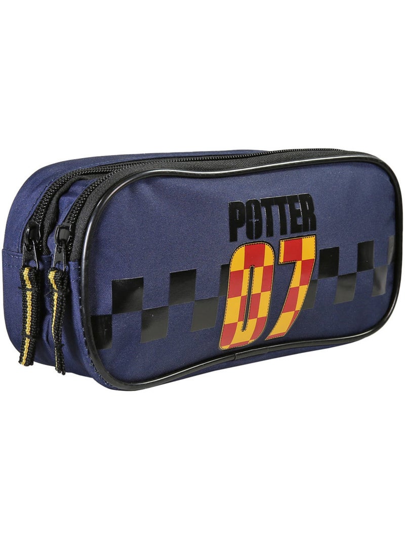 Pennenzak 'Harry Potter' – Rechthoekig 2 vakken Potter 07 – 22 cm Blauw Zwart - Kiabi