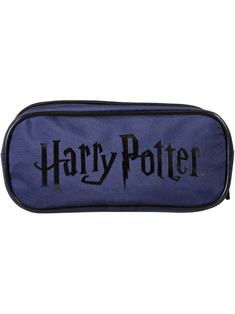 Pennenzak 'Harry Potter' – Rechthoekig 2 vakken Potter 07 – 22 cm Blauw Zwart - Kiabi