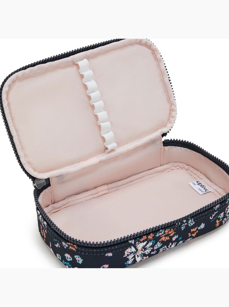 Pennenzak Kipling synthetische stof bedrukt Flower Field Blauw/Zwart/Wit/Roze - Kiabi