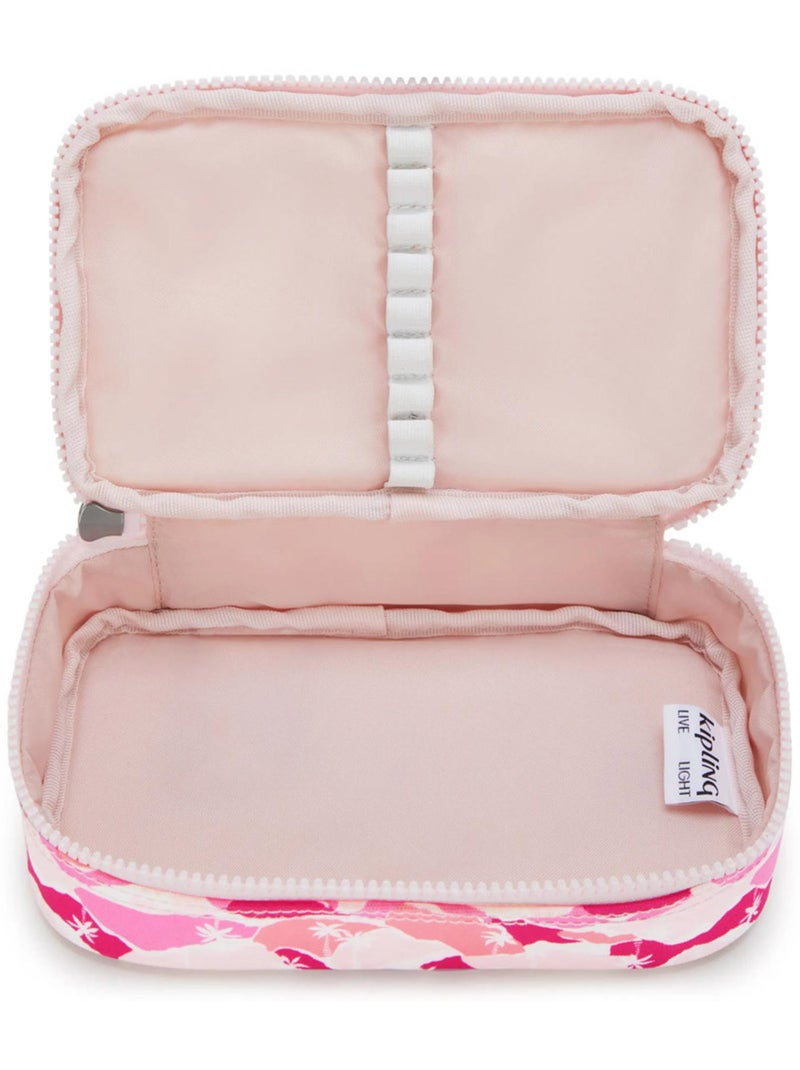 Pennenzak kipling synthetische stof bedrukt pink palm Roze - Kiabi