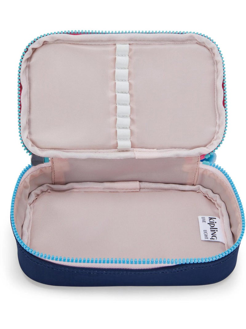 Pennenzak Kipling synthetische stof bedrukt Resort Navy Blauw Roze Blauw - Kiabi