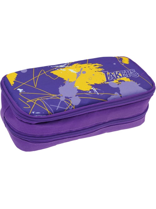 Pennenzak Los Angeles Lakers en canvas motief paint splatter NBA Basket USA - Kiabi