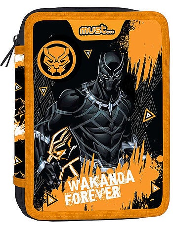 Pennenzak met dubbel vak gevuld Must stof bedrukt Avengers Black Panther
